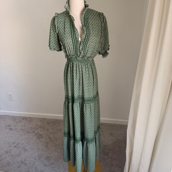Max Edition Dresses & Skirts - Max Edition Green Tiered Maxi Dress Medium Garden French Cottagecore Peasant